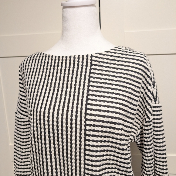 Sz L Jones New York Checked Oversize Boatneck Midi Dress Lagenlook - Picture 5 of 13